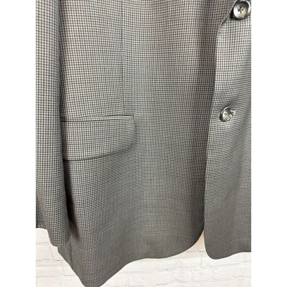 STAFFORD gray check houndstooth 100% wool mens suit jacket size 44R - Picture 4 of 13